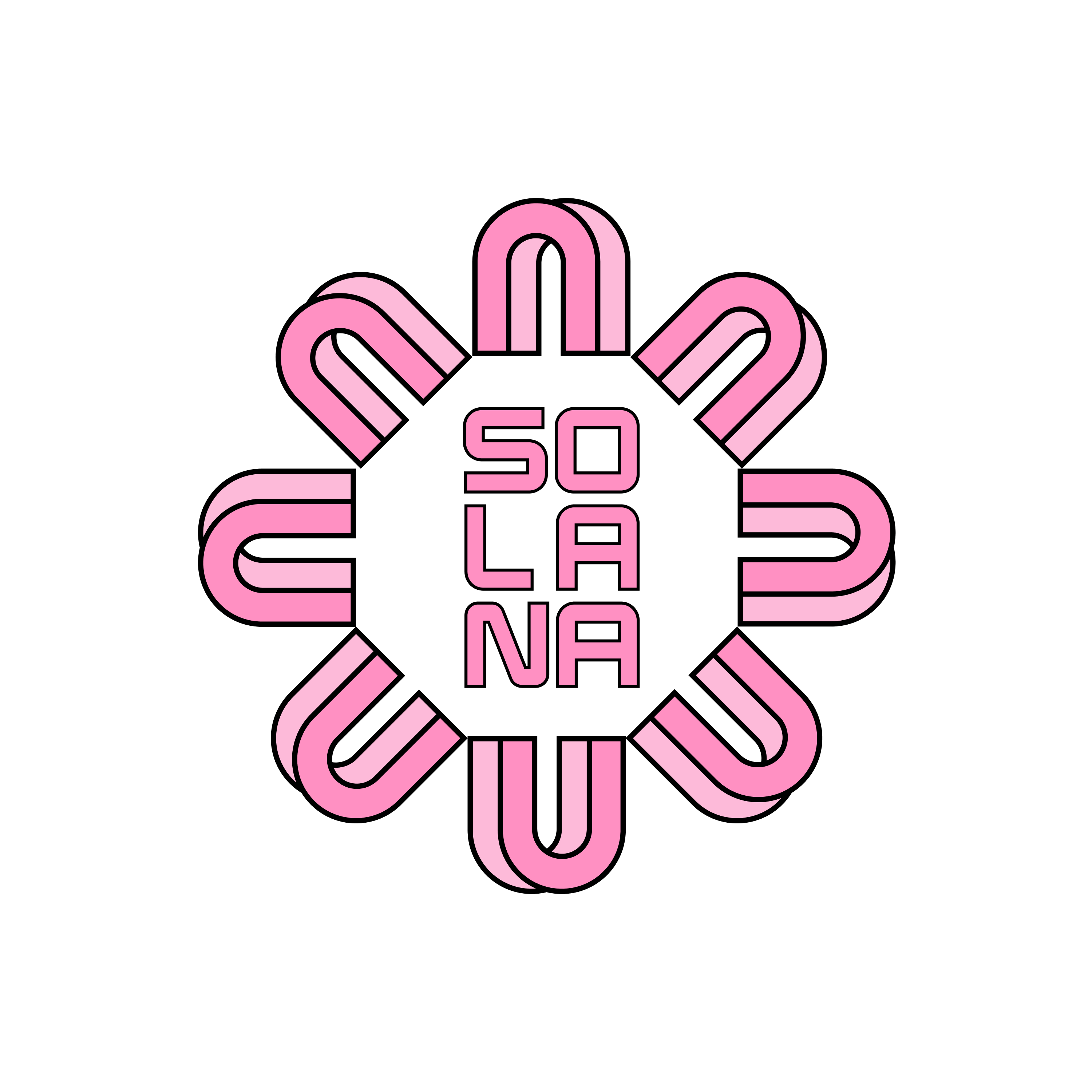 Initial SolanaU brand concept explorations showing various design directions